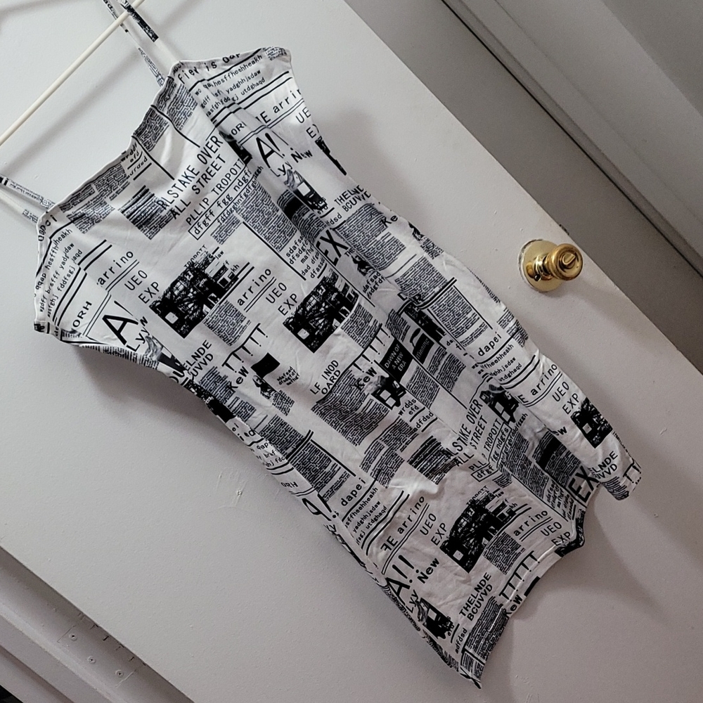 Shein news print mini dress